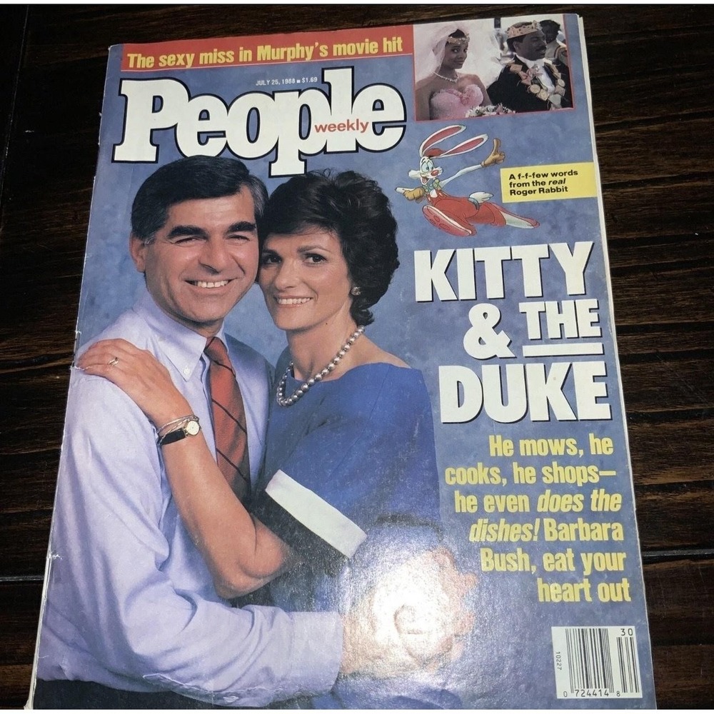 Vintage 1988 People Weekly Kitty & The Duke July 25 Magazine Michael Dukakis